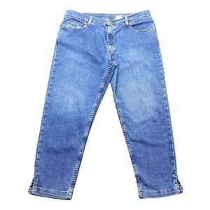 VTG Levis Womens 14 MIS Blue Jeans Cropped‎ Ankle Slit Stretch Denim Y2K